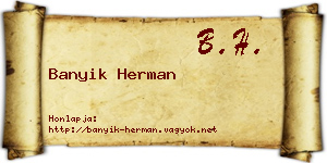 Banyik Herman névjegykártya